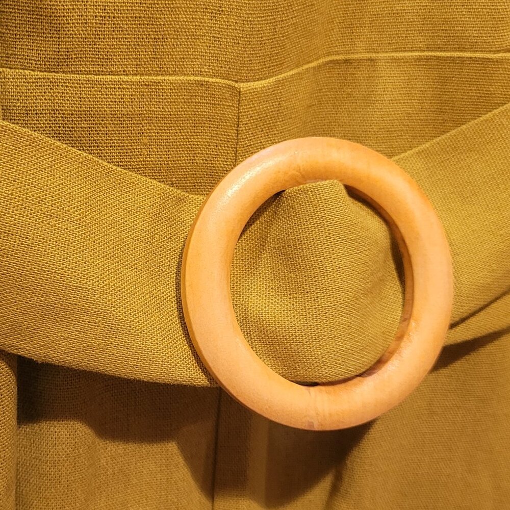 BRAND NEW: Linen Pantsuit with Halter Top Straps and Wooden Buckle